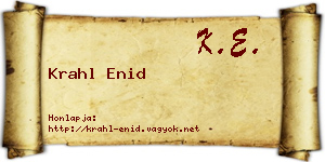 Krahl Enid névjegykártya
